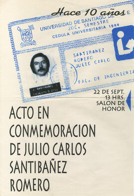 Acto de conmemoracion de Julio Carlos Santibañez Romero