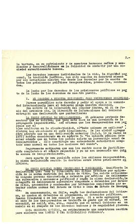 Anexo Num. 1. Declaración: Los prisioneros políticos de Chile a la comunidad internacional (4)