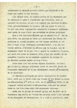 Le regime de terreur au Chile et la disparation des déteneus politiques. (11)