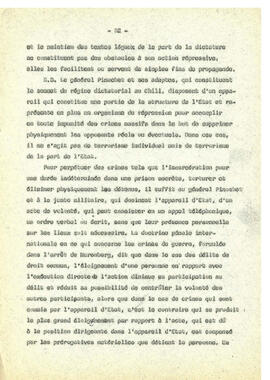 Le regime de terreur au Chile et la disparation des déteneus politiques. (52)