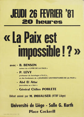 La Paix est imposible!? - ¿La paz es imposible?