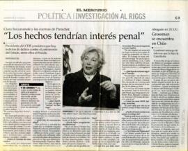 Clara Szczaranski y las cuentas de Pinochet: Los hechos tendrían interés penal