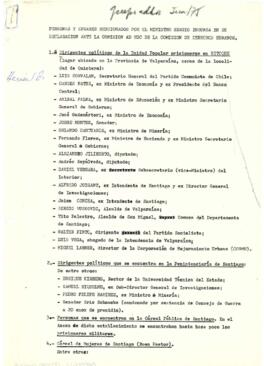 Personas y lugares mencionados por el ministro Sergio Insunza en su declaración ante el grupo ad ...