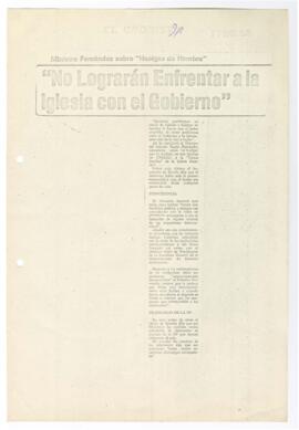 [No lograrán enfrentar a la Iglesia con el Gobierno]