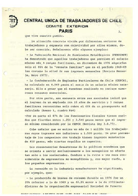 Documento del Comité Exterior a la quinta sesión de la Comisión Investigadora de los Crímenes de ...