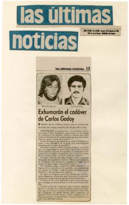 Exhumarán el cadáver de Carlos Godoy...