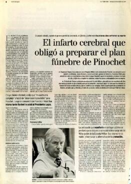 El infarto cerebral que obligó a preparar el plan fúnebre de Pinochet