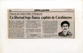 En Libertad bajo fianza Capitán de Carabineros