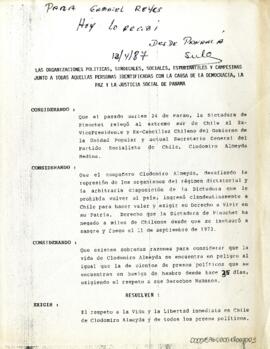 Las organizaciones políticas, sindicales, sociales, estudiantiles y campesinas junto a todas aque...