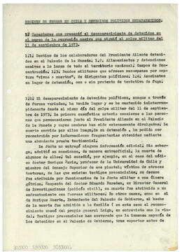 Régimen de terror en Chile y detenidos políticos desaparecidos. (1)