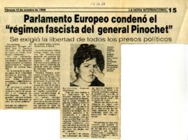 Parlamento Europeo condenó el régimen fascista