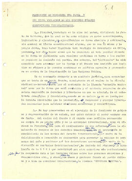 Plebiscito de Pinochet: Una farsa y una nueva violación de los derechos humanos. (1)