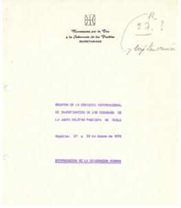 Reunión de la Comisión Internacional de Investigación de los Crímenes de la Junta Militar Fascist...