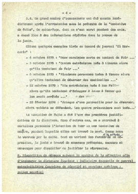 Le regime de terreur au Chile et la disparation des déteneus politiques. (4)