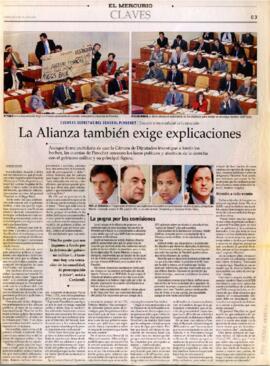 Cuentas secretas del General Pinochet: La Alianza también exige explicaciones