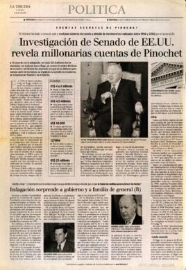 Investigación de Senado de EEUU revela millonarias cuentas de Pinochet