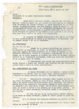 [Carta al Presidente de la junta calificadora central]