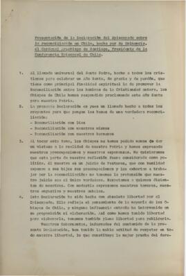 [Presentación de la Declaración del Episcopado sobre...]
