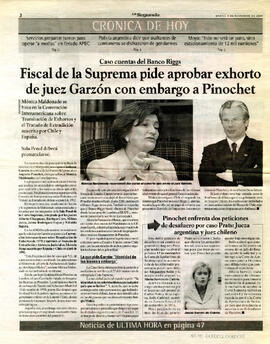 Fiscal de la Suprema pide aprobar exhorto del Juez Garzón con embargo a Pinochet (2)