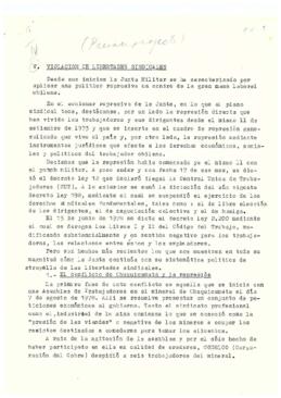 V. Violación de libertades sindicales