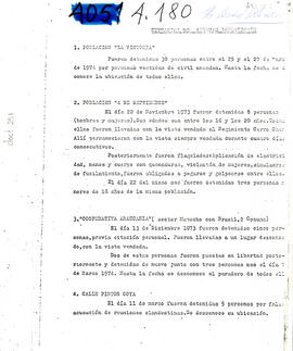 Situación de la represión en las poblaciones populares: "La Victoria", "La Legua&q...