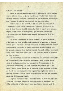 Le regime de terreur au Chile et la disparation des déteneus politiques. (43)