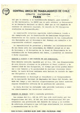 Documento del Comité Exterior a la quinta sesión de la Comisión Investigadora de los Crímenes de ...