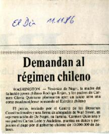 Demandan a régimen de chileno