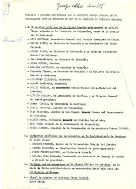 Personas y lugares mencionados por el ministro Sergio Insunza en su declaración ante el grupo ad ...