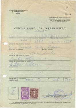 Certificado de nacimiento