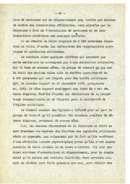 Le regime de terreur au Chile et la disparation des déteneus politiques. (26)