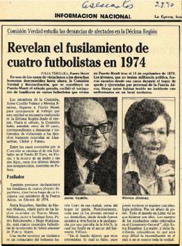 "Revelan el fusilamiento de cuatro futbolistas en 1974"