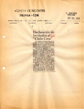 Declaración de Invitados al Chile Crea.