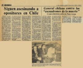 “Siguen asesinando a opositores en Chile
