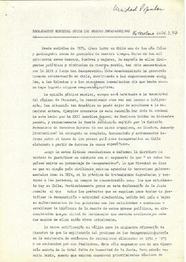 Declaración especial sobre los presos desaparecidos. (1)
