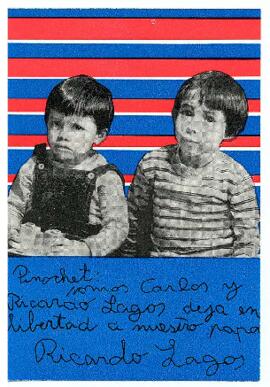 Postal de carta de niños a Pinochet