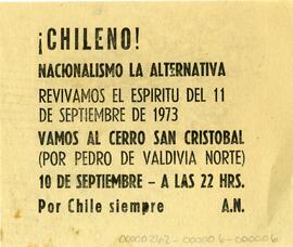 ¡Chileno! Nacionalismo la alternativa…