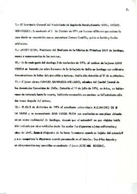 Listado de Asesinatos y desaparecimiento de personas en 1974. (9)