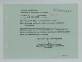 [Memorandum Reservado N° 125 - Ministerio de Relaciones Exteriores - DIBLAT - Américas]