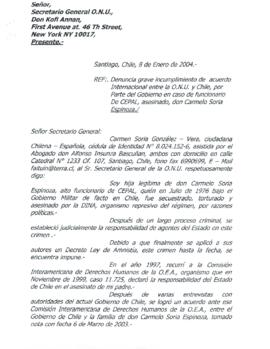 Carta a Kofi Annan