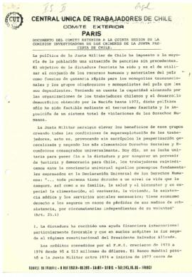 Documento del Comité Exterior a la quinta sesión de la Comisión Investigadora de los Crímenes de ...