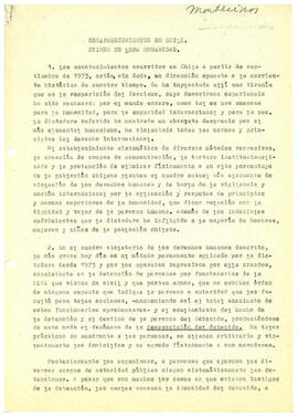 Desaparecimientos en Chile Crimen de Lesa Humanidad. (1)