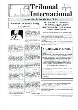 Tribunal Internacional, alternativa de justicia para Chile. Informe de la Comisión Rettig a las p...