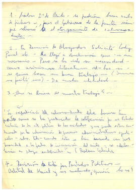 Notas manuscritas sobre el método de elaboración de las fichas de los responsables de violaciones...