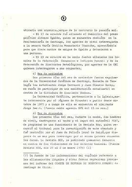 Memorándum acerca de las violaciones a los derechos humanos en Chile en diferentes campos de acci...