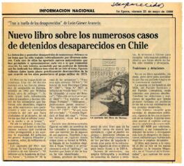 Nuevo libro de los numerosos casos de detenidos desaparecidos en Chile