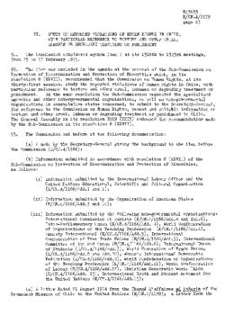 Study of reported violations of human rights in Chile, with particular reference to torture and o...