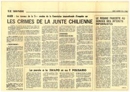 Les crimes de la Junte Chilienne