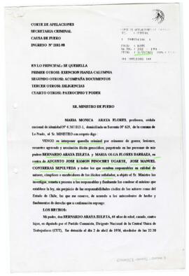 Corte de Apelaciones, Secretaría Criminal, Causa de Fuero, Ingreso N°2182-98