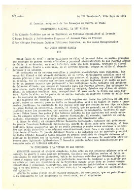 El Derecho, marginado de los Consejos de Guerra en Chile (2)